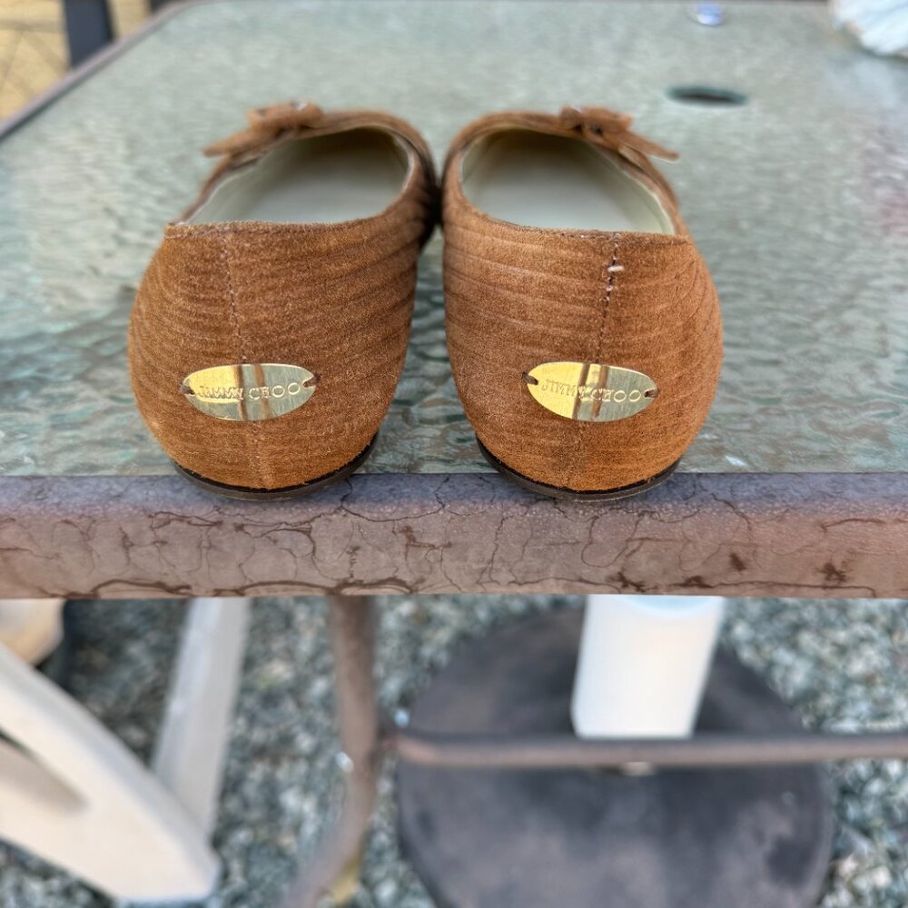 Jimmy Choo Flats Shoes Brown Suede - Picture 5 of 8